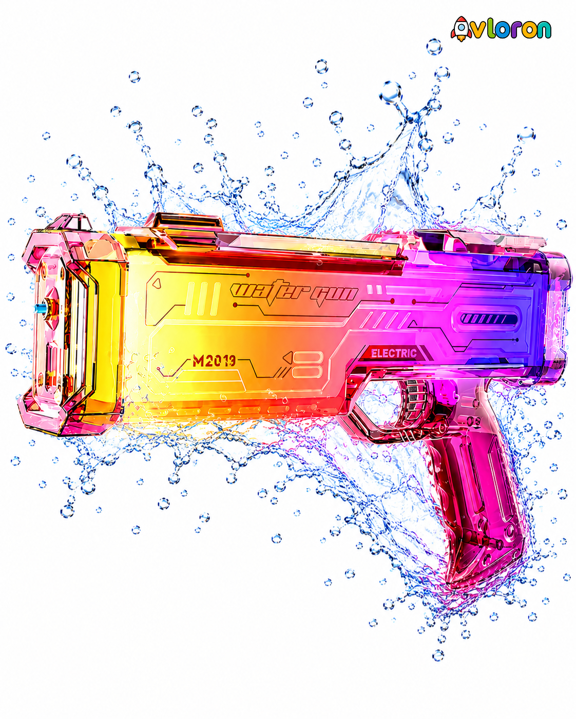 Avloron Electric Water Gun with LED Lights & Music β Rechargeable Automatic Water Blaster for Kids & Adults
