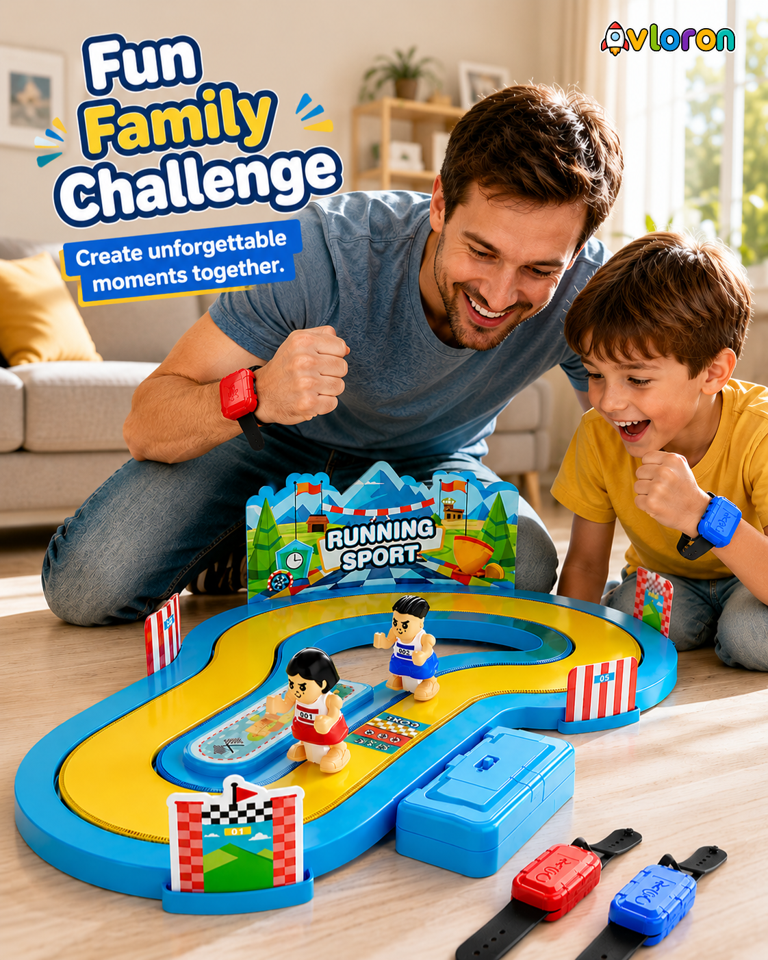 Avloron Motion-Sensing Racing Track Game with Two-Player Competition Mode โ Interactive Family Toy for Home Fun & Entertainment