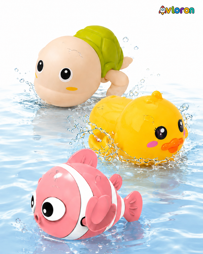 Wind-Up Bath Toy Set with Floating Swimming Action – Interactive Water Play Fun for Kids