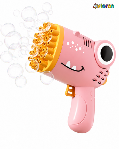 40-Hole Dinosaur Bubble Machine Gun with Automatic Bubble Blasting – Outdoor Bubble Toy for Parties, Weddings & Kids Ages 3+