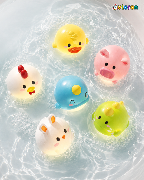 Avloron Light-Up Floating Animal Bath Toy – Cute Cartoon Water Toy for Kids