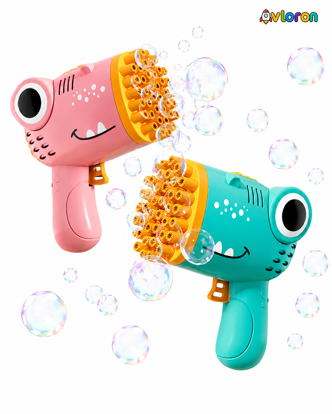 40-Hole Dinosaur Bubble Machine Gun with Automatic Bubble Blasting – Outdoor Bubble Toy for Parties, Weddings & Kids Ages 3+