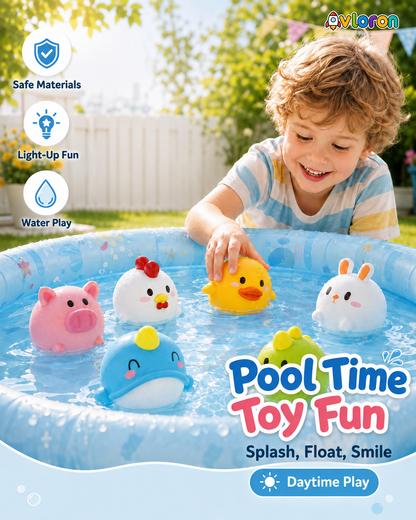 Avloron Light-Up Floating Animal Bath Toy – Cute Cartoon Water Toy for Kids