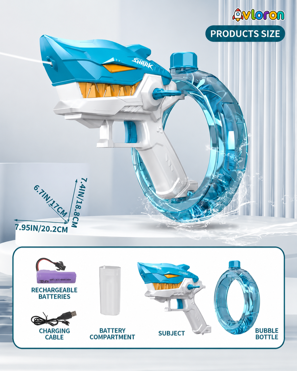Shark Electric Water Gun with Long-Range High-Pressure Spray – Exciting Outdoor Water Battles for Kids