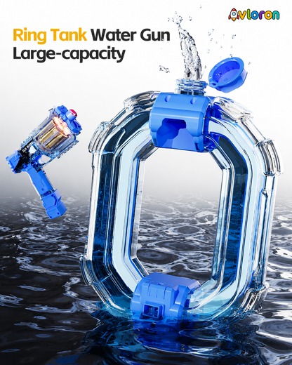 Electric Water Gun with LED Lights & Rotating Cylinder – Long Range Summer Fun for Kids & Adults