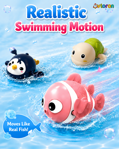 Wind-Up Bath Toy Set with Floating Swimming Action – Interactive Water Play Fun for Kids