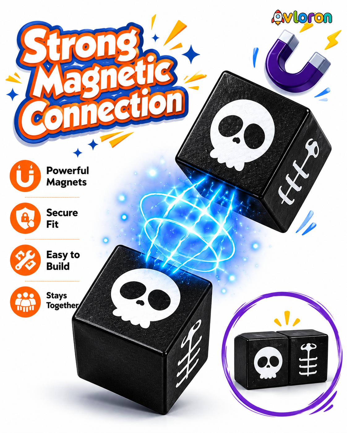 Magnetic Blocks 137PCS Halloween Set with Light-Up Magnetic Tiles – STEM Building Toy for Creativity & Motor Skills Ages 3+