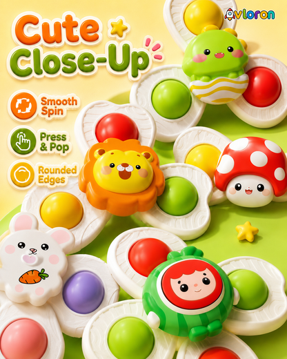 Avloron 3PCS Suction Cup Spinning Bath Toys – Sensory Fidget Toys for Bath Time, Early Learning & Fine Motor Skills