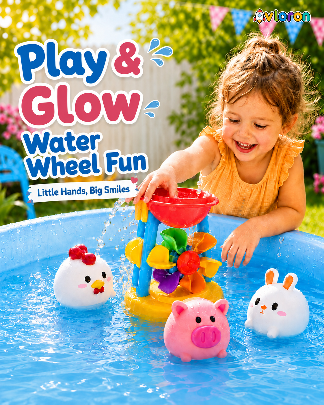 Avloron Light-Up Floating Animal Bath Toy – Cute Cartoon Water Toy for Kids