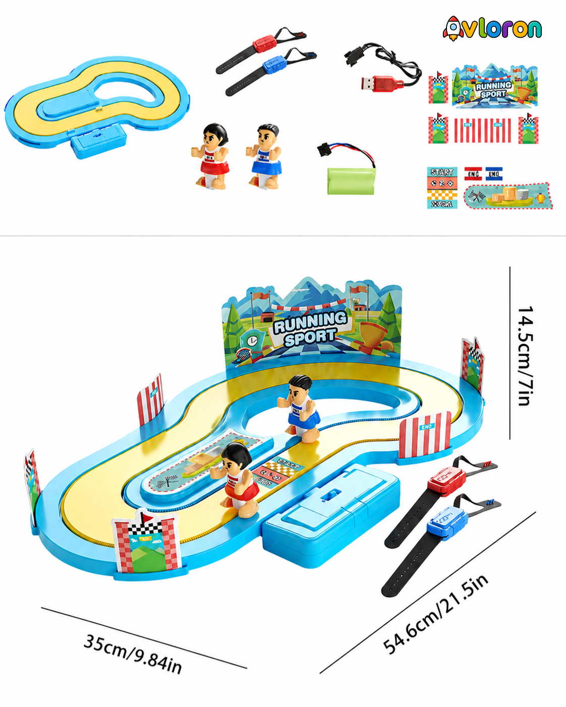 Avloron Motion-Sensing Racing Track Game with Two-Player Competition Mode – Interactive Family Toy for Home Fun & Entertainment