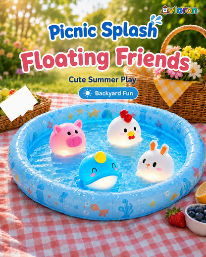 Avloron Light-Up Floating Animal Bath Toy – Cute Cartoon Water Toy for Kids