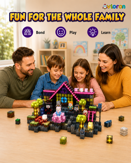 Magnetic Blocks 188PCS Hotel Elves Series with Light-Up Magnetic Tiles – STEM Building Toy for Creativity & Motor Skills Ages 3+