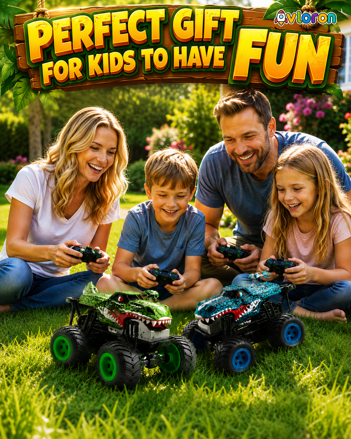 Monster Truck with LED Lights & 360° Spinning Action – Dinosaur Stunt Truck Fun for Kids Ages 3+