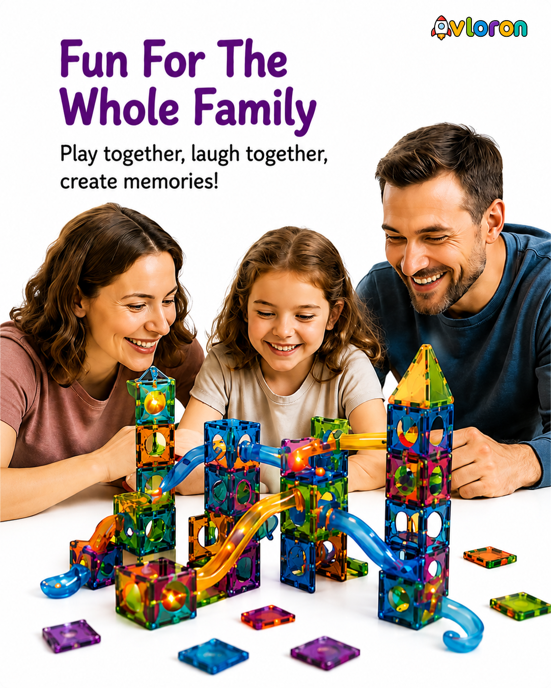 Magic Magnetic Blocks 62PCS Snowy Marble Run World – STEM Building Toy for Imaginative Play & Motor Skills Ages 3+