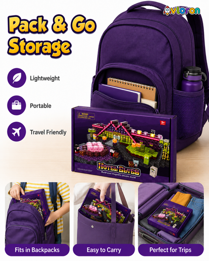 Magnetic Blocks 188PCS Hotel Elves Series with Light-Up Magnetic Tiles – STEM Building Toy for Creativity & Motor Skills Ages 3+