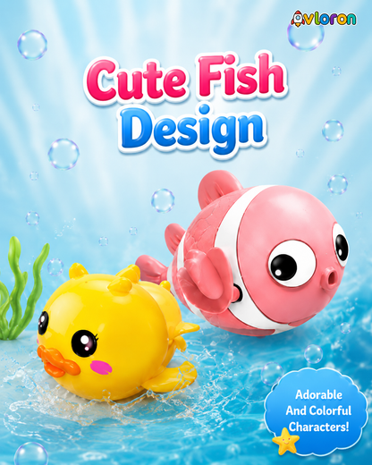 Wind-Up Bath Toy Set with Floating Swimming Action – Interactive Water Play Fun for Kids