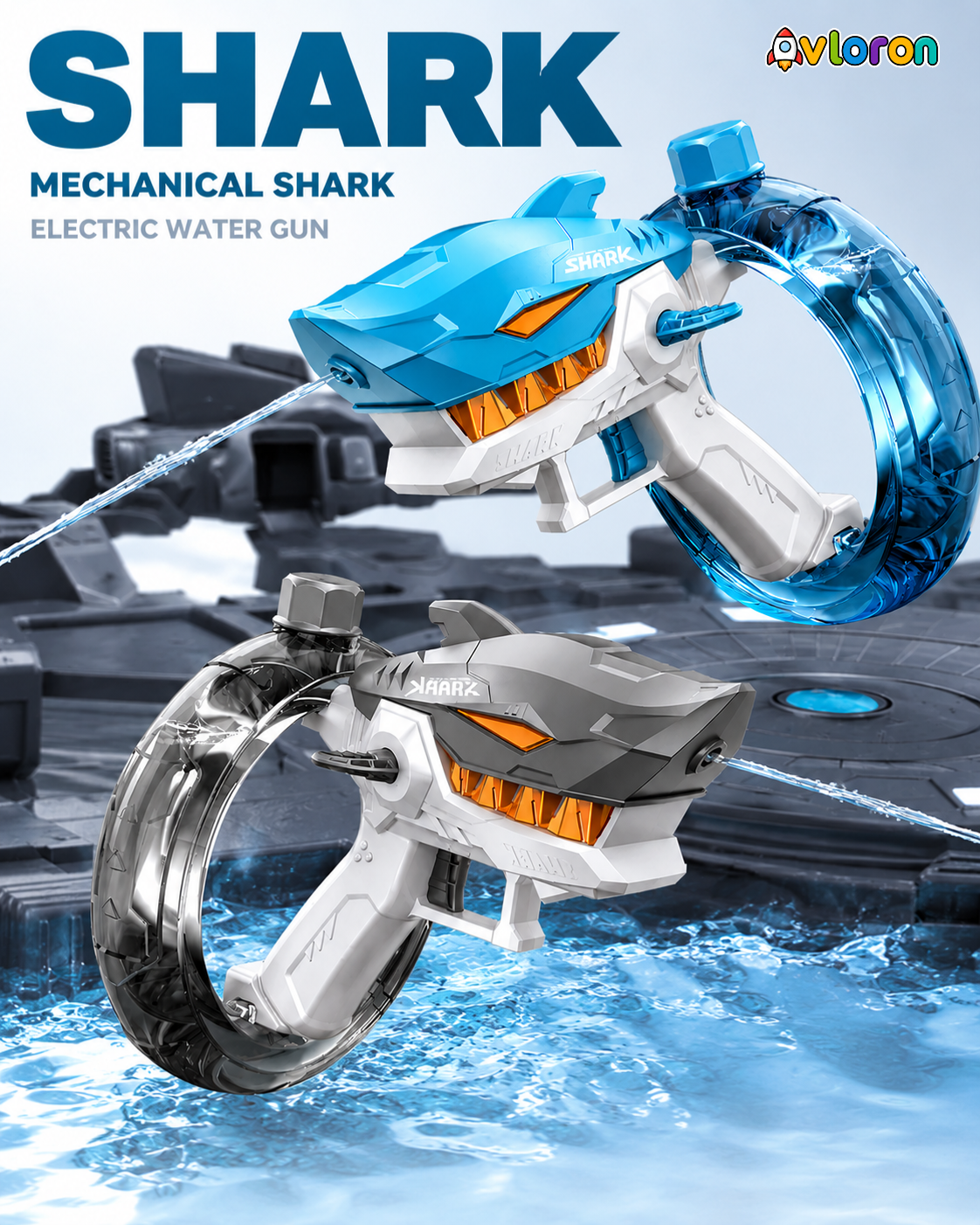 Shark Electric Water Gun with Long-Range High-Pressure Spray – Exciting Outdoor Water Battles for Kids