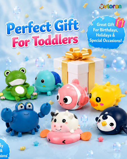 Wind-Up Bath Toy Set with Floating Swimming Action – Interactive Water Play Fun for Kids