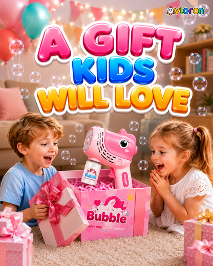 Avloron 10-Hole Cartoon Electric Bubble Machine with Colorful LED Lights – Automatic Bubble Toy for Outdoor Summer Fun Ages 3+