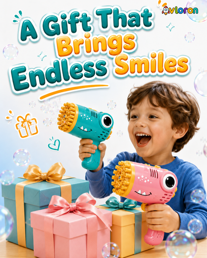 40-Hole Dinosaur Bubble Machine Gun with Automatic Bubble Blasting – Outdoor Bubble Toy for Parties, Weddings & Kids Ages 3+
